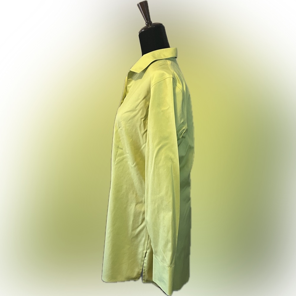 Chico’s No Iron Lime Green Button-Up Tunic size M - Picture 4 of 12